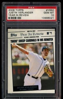 2008 Topps Year In Review # YR50 Justin Verlander PSA 10